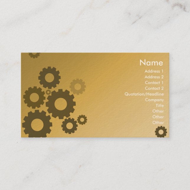Orange Cogs - Business Business Card (Front)