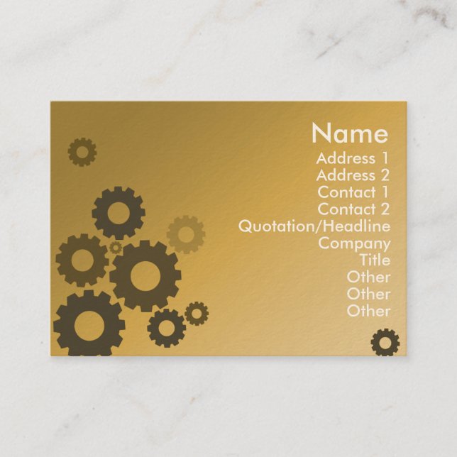 Orange Cogs - Chubby Business Card (Front)