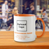 Orange Color Business Marque Textes sur Combo Mug