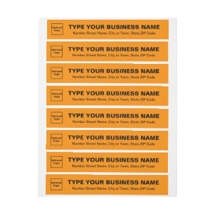 Orange Color Business Return Address Wrap Around Label