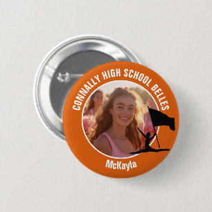 Orange Color Guard Photo High School Dancer 2 Inch Round Button