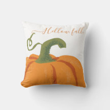 Orange coloré Citrouille Thanksgiving Coussin rond