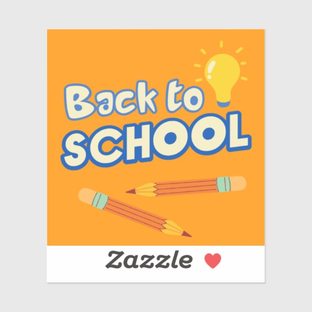 Orange Colour Back to School Pencils Stickers (Sheet)