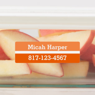 Orange Colour Block Adhesive Label Medium