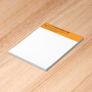 Orange Colour Business Brand on Heading of Small Notepad