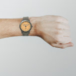 Orange Colour Business Brand on Men's Watch<br><div class="desc">Your business logo on orange colour background on men's watch. Accessory that you can include in your promotional products, giveaway items or gifts to your customers or clients to advertise your business or to promote your brand. Customizable watch that you can put your business logo to build brand name awareness....</div>