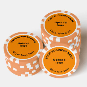 Orange Colour Business Brand on Poker Chips