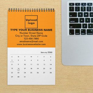 Orange Colour Business Branding on Calendar