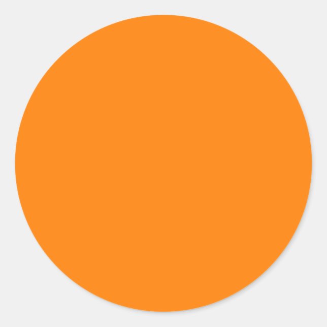 Orange Colour Customized Designer Classic Round Sticker (Front)