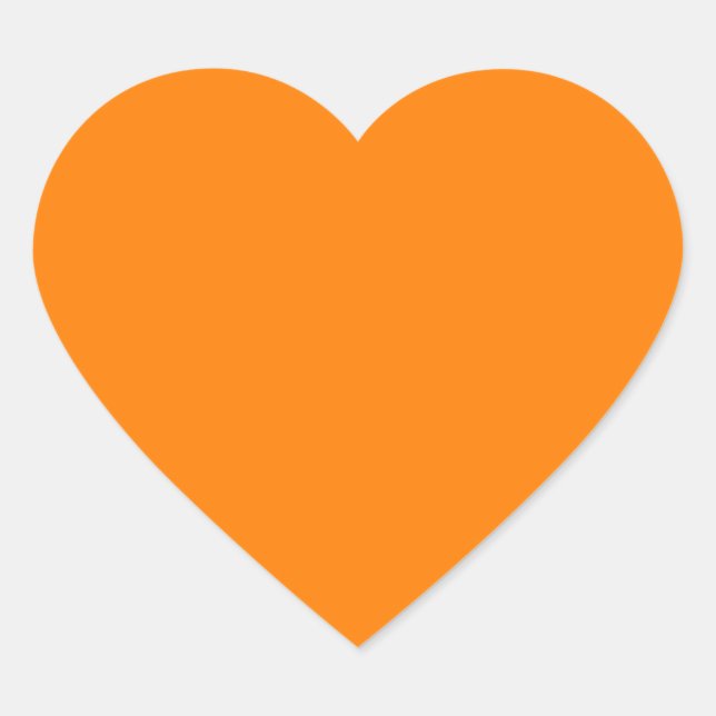 Orange Colour Customized Designer Heart Sticker (Front)