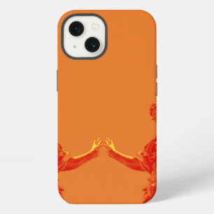 Orange colour digital art with sculptures iPhone 13 case