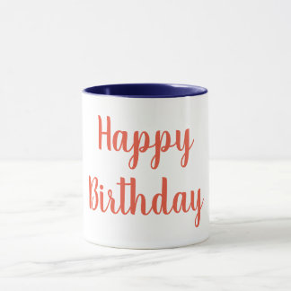 Orange Colour Happy BIrthday Mug