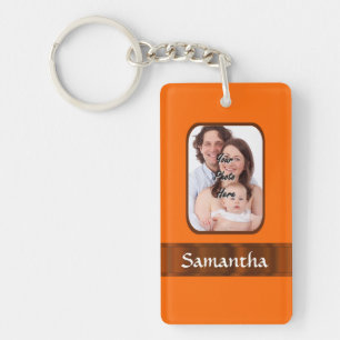 Orange colour personalized keychain