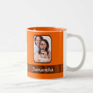 Orange colour personalized Two-Tone coffee mug