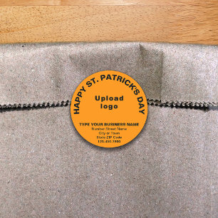 Orange Colour Saint Patrick Business Round Sticker