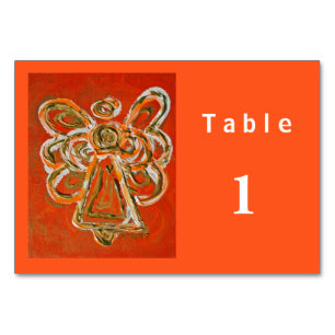 Orange Colour Series Angel Custom Table Card