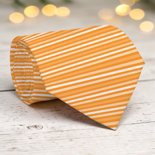 Orange Colour Stripes Necktie