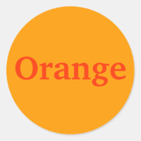 Orange Colour Word on Light Orange Stickers