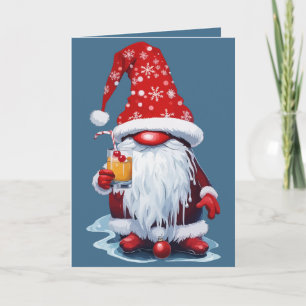 Orange-Coloured  Citrus-Juice Skaal to the Snowy-S Holiday Card