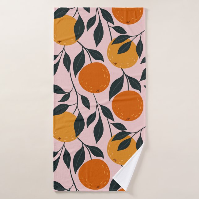 Orange colourful seamless pattern. orange pattern. bath towel (Bath Towel)