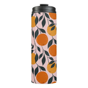 Orange colourful seamless pattern. orange pattern. thermal tumbler