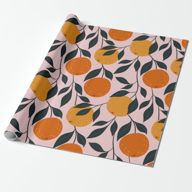 Orange colourful seamless pattern. orange pattern. wrapping paper (Unrolled)
