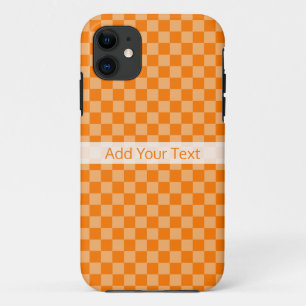 Orange Combination Chequerboard by Shirley Taylor iPhone 11 Case