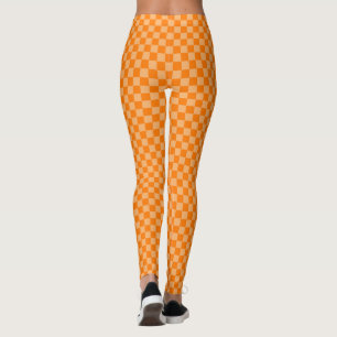 Orange Combination Chequerboard by Shirley Taylor Leggings