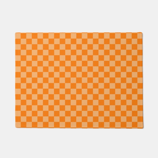 Orange Combination Classic Chequerboard STaylor Doormat (Front)