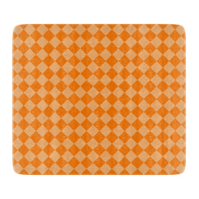 Orange Combination Diamond Pattern by STaylor Cutting Board (Front)