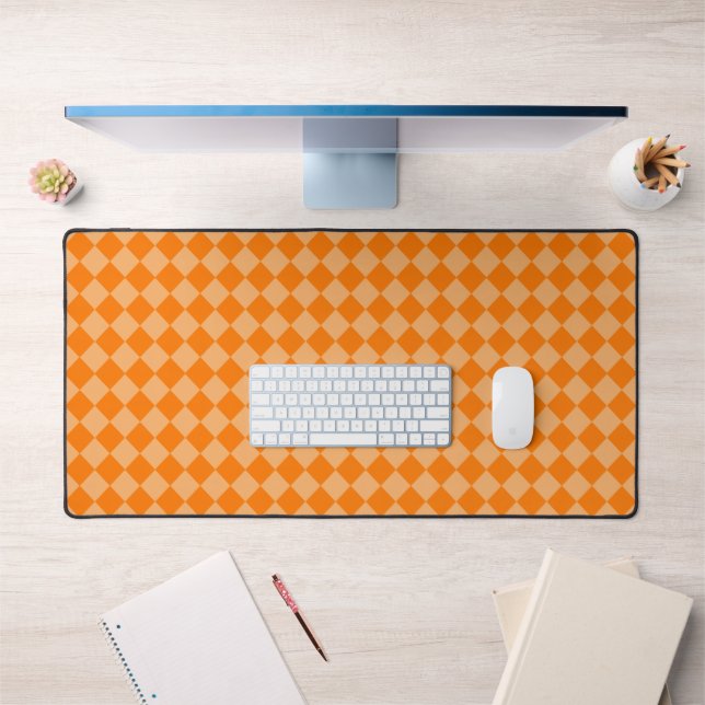 Orange Combination Diamond Pattern by STaylor Desk Mat (Office 1)