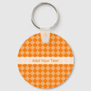 Orange Combination Diamond Pattern by STaylor Keychain