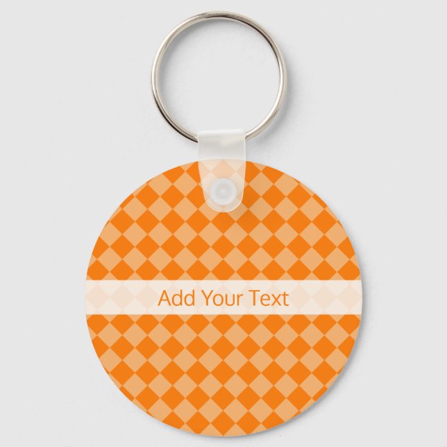 Orange Combination Diamond Pattern by STaylor Keychain (Front)