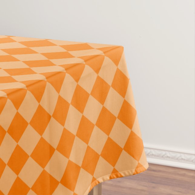 Orange Combination Diamond Pattern by STaylor Tablecloth (In Situ)