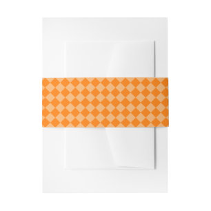 Orange Combination Diamond Pattern STaylor Invitation Belly Band