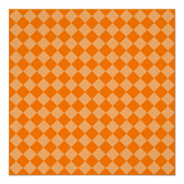 Orange Combination Diamond Pattern STaylor Poster (Front)
