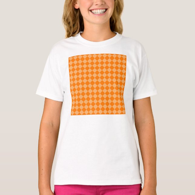 Orange Combination Diamond Pattern STaylor T-Shirt (Front)