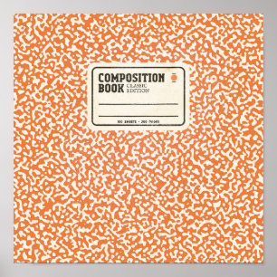 Orange Composition Notebook Poster