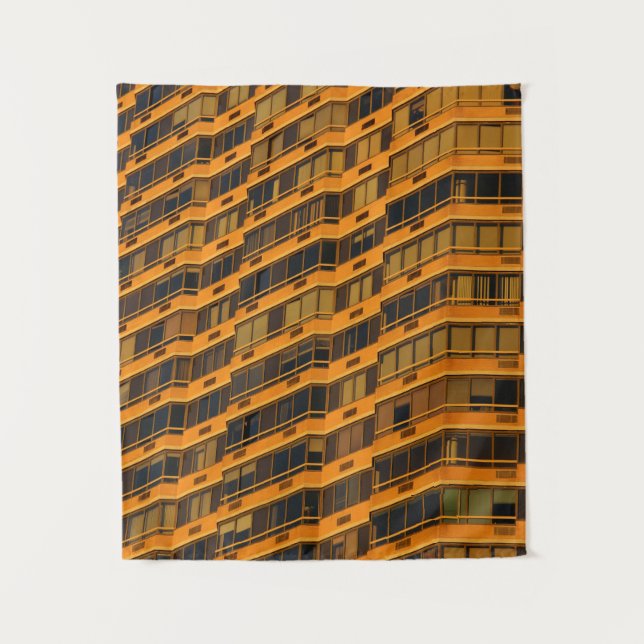 Orange concrete building tapestry (Front)
