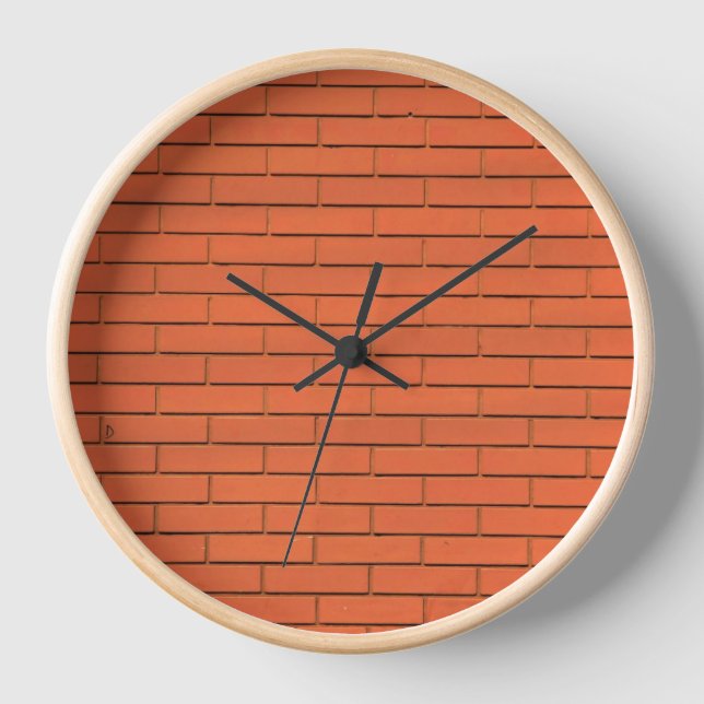 Orange Concrete Wall Clock (Front)