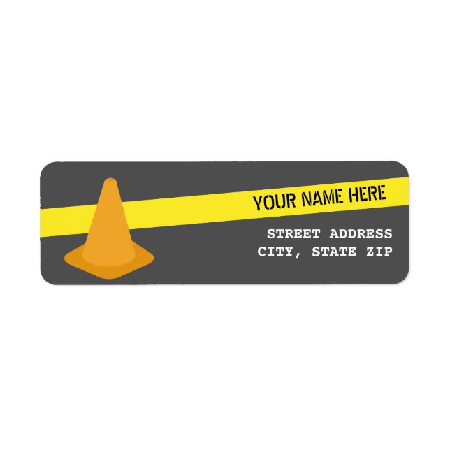 Orange Cone + Caution Tape Construction Birthday (Front)