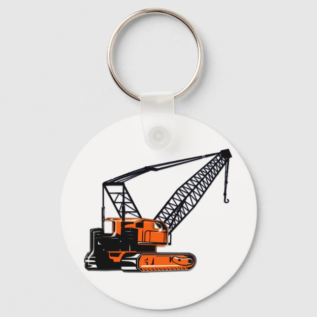 Orange Construction Crane Keychain (Front)
