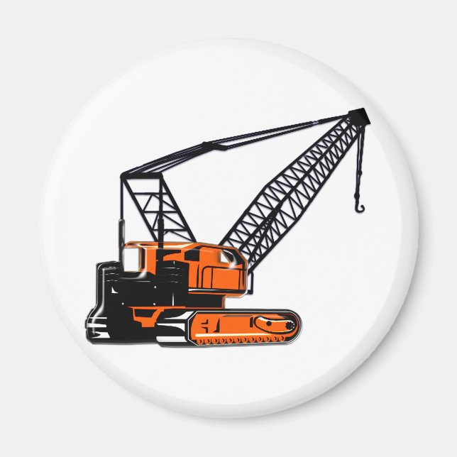 Orange Construction Crane Magnet (Front)