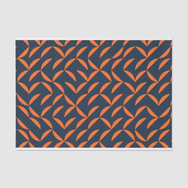 Orange, cool, modern, trendy wavy illustration tissue paper (Front)