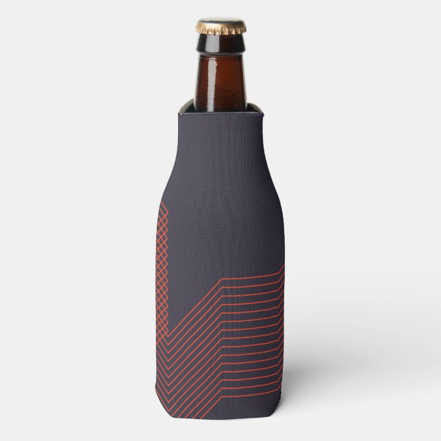 Orange cool  simple trendy decorative illustration bottle cooler (Bottle Front)