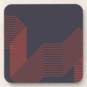Orange cool  simple trendy decorative illustration coaster