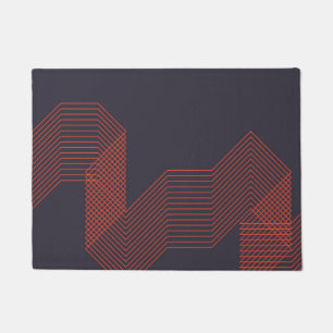 Orange cool  simple trendy decorative illustration doormat