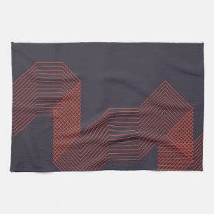Orange cool  simple trendy decorative illustration kitchen towel