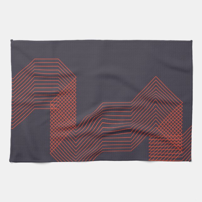 Orange cool  simple trendy decorative illustration kitchen towel (Horizontal)