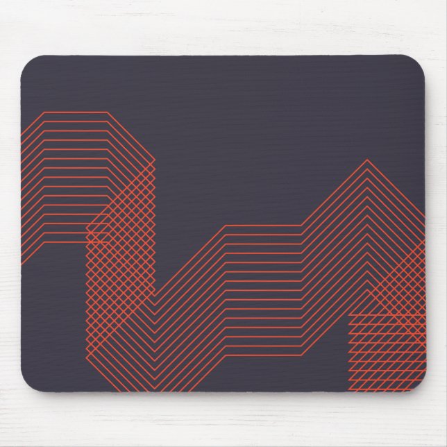 Orange cool  simple trendy decorative illustration mouse pad (Front)